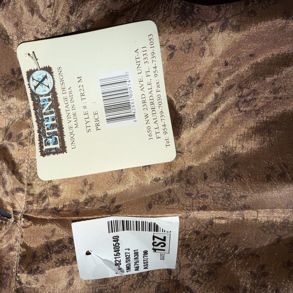 Boutique NWT Reversible Silk Wrap Skirt Floral Bronze Satin Midi Women’s Sz M - Picture 8 of 9